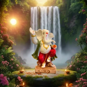 Marble Dust 15-inch Dancing Lord Ganesha Idol | Premium  for Home, Temple & Office (Multicolour)