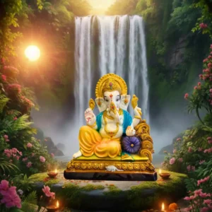 Marble Dust 16-inch Multicolor Lord Ganesha Idol | Premium Murti for Home, Temple & Office (Multicolour)