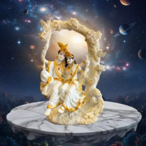 Marble Dust 10-Inch Elegant Radha Krishna Figurine | Handcrafted Marble Dust Décor Piece