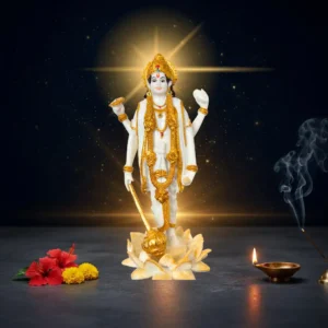 Marble Dust 12 Inch Lord Vishnu Idol | Standing Form with Divine Symbols