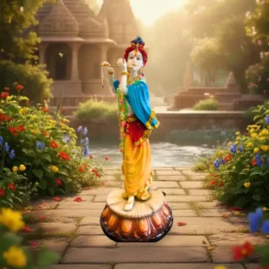 Marble Dust 18-inch Krishna Ji Idol with Flute | for Home Temple and Decorative Purpose