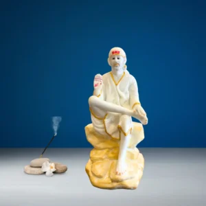 Marble Dust 20 Inch Sai Baba Idol | Seated Pose with Raised Hand