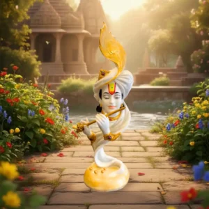 Marble Dust 22 Inch Krishna Ji Idol with Flute | Handcrafted Large Spiritual Statue for Home Mandir