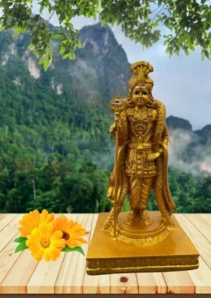 Marble Dust 7.5-inch Lord Murugan Idol | Marble Dust Statue for Home Temple & Décor