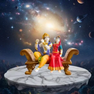 Marble Dust 8-Inch Radha Krishna Sculpture | Marble Dust Decorative Pooja Statue