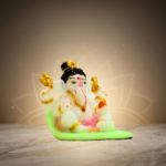 White & Gold Ganesh Idol 2.5 Inch Decorative Spiritual Statue