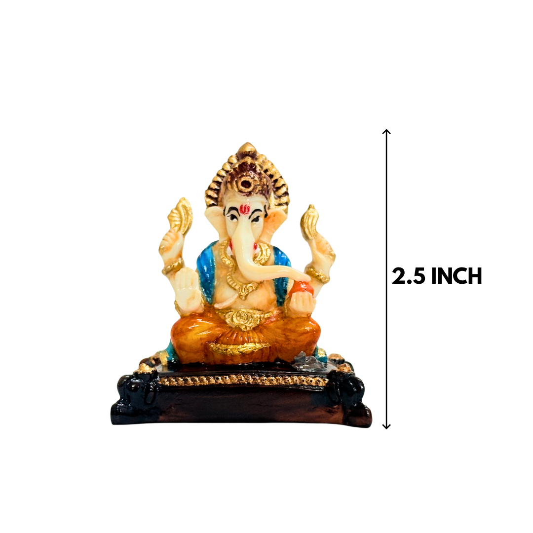 Multicolor Ganesh Idol 2.5 Inch Decorative Spiritual Murti - Image 2