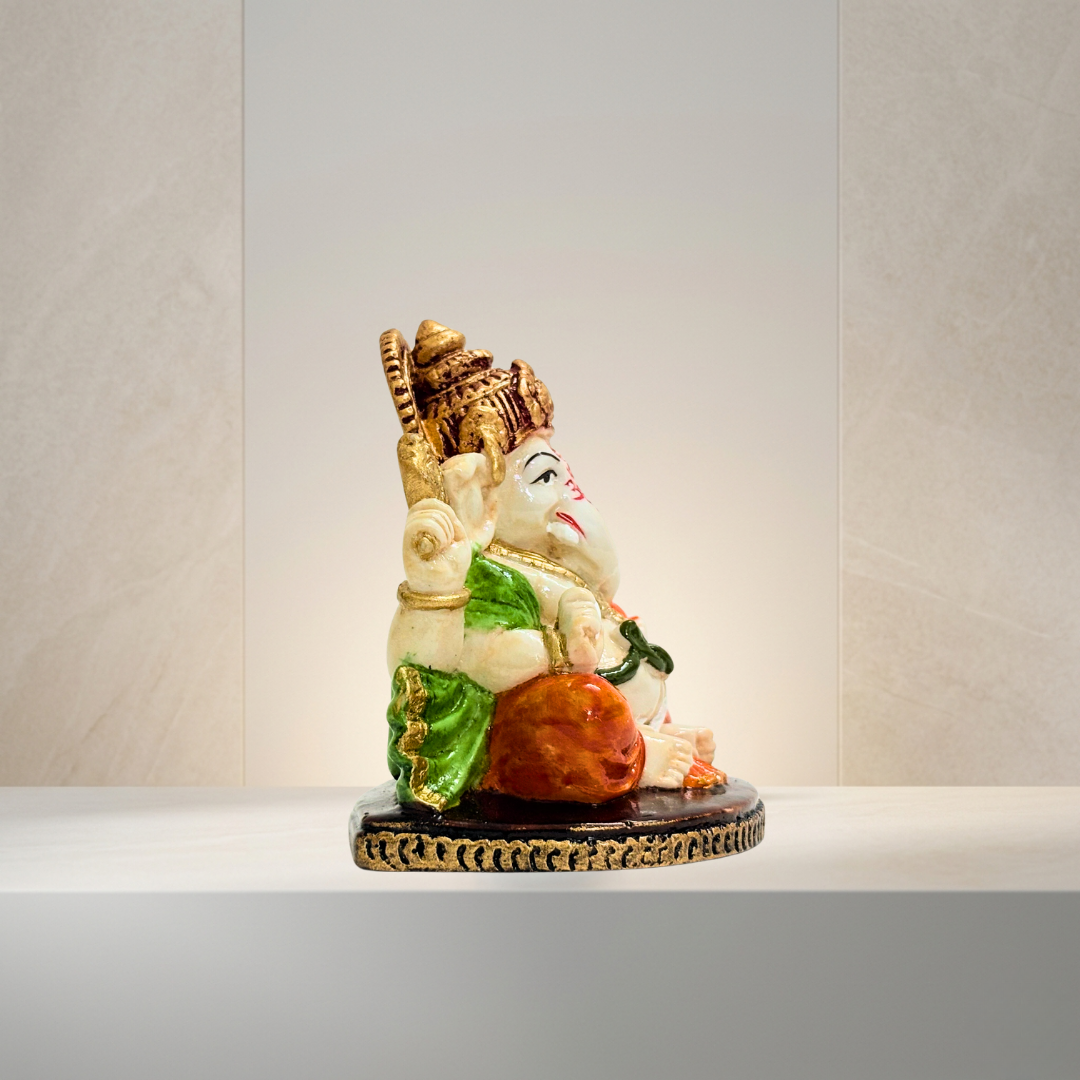 Multicolor Ganesh Idol 4 Inch Decorative Spiritual Statue for Home - Image 3
