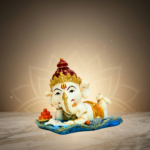 White & Blue Baby Ganesh Idol Statue for Home Decor 5 Inch