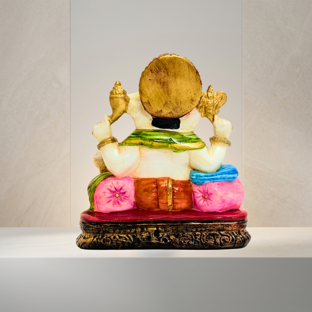Multicolor Ganesh Idol Statue for Home Decor & Pooja 6 Inch - Image 4