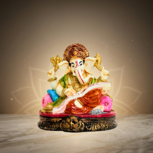 Multicolor Ganesh Idol Statue for Home Decor & Pooja 6 Inch