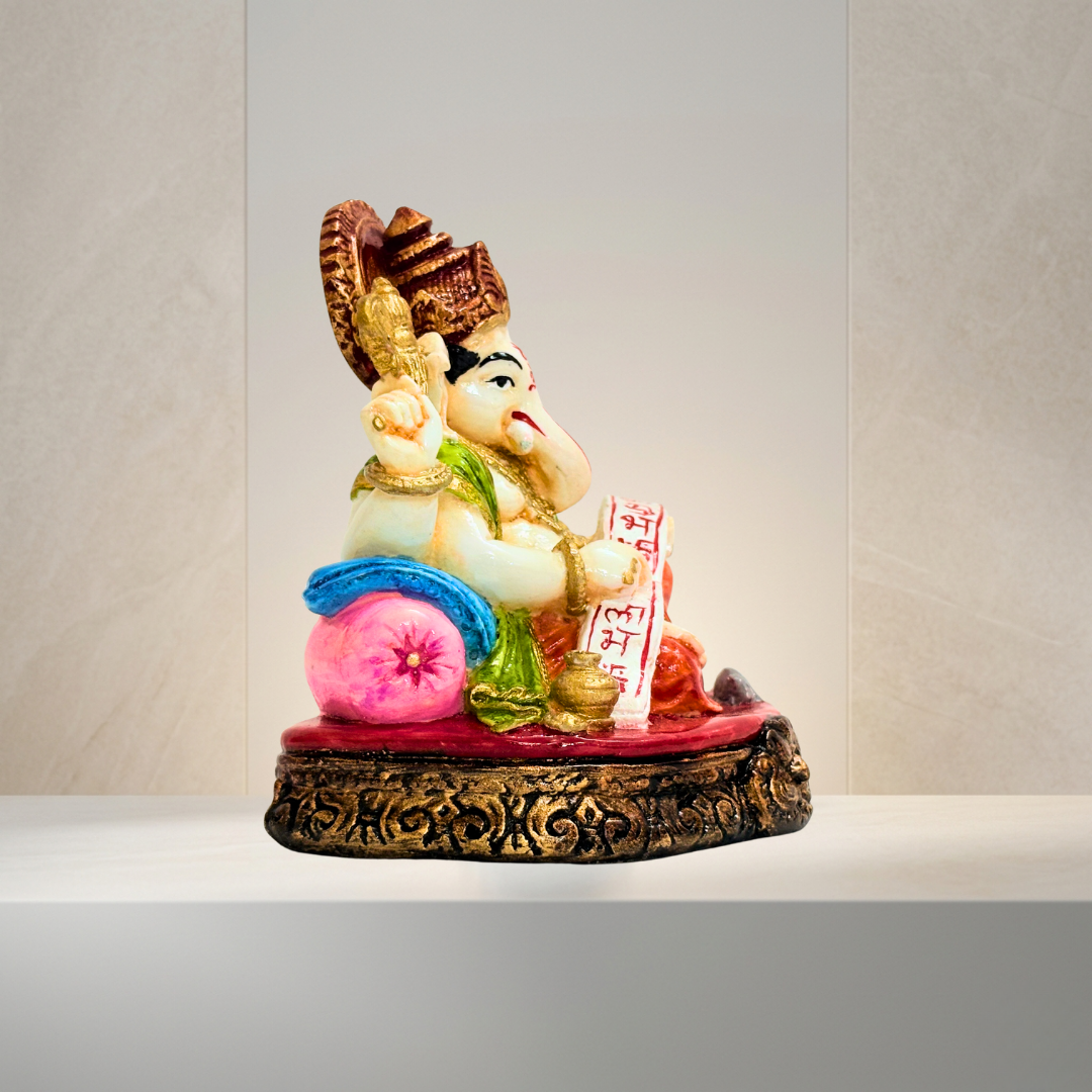Multicolor Ganesh Idol Statue for Home Decor & Pooja 6 Inch - Image 3