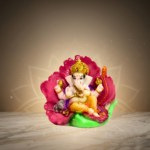 Pink Ganesh Idol 6 Inch Decorative Marble Dust Statue for Home Decor