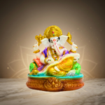 Multicolor Ganesh Idol 6 Inch Marble Dust Statue for Home Decor