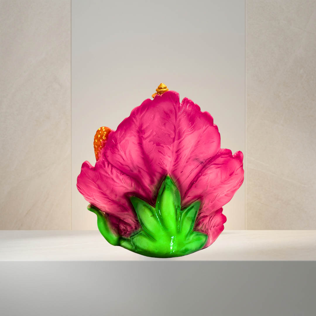 Pink Multicolor Ganesh Marble Dust Statue 8 Inch Decorative Idol - Image 4