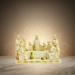 White Jesus Marble Dust Last Supper Statue 5 Inch Religious Decor