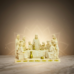 White Jesus Marble Dust Last Supper Statue 5 Inch Religious Decor