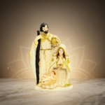 White & Gold Jesus Marble Dust Nativity Statue 8 Inch Figurine