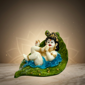 Blue & Green Krishna Marble Dust Statue 3 Inch Figurine