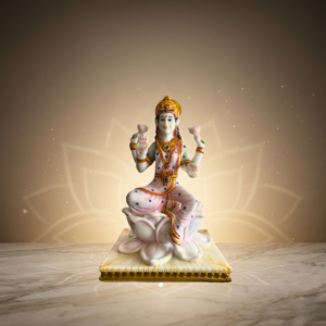 Pink Laxmi Marble Dust Idol 12 Inch Decorative Goddess Statue